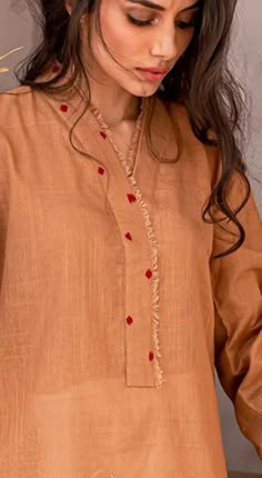 Jute Cotton Kurti Designs, Linen Kurti, Top Designs For Women, Designer Kurti Patterns, Salwar Designs, Stylish Short Dresses