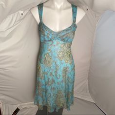 Tahari By Arthur S Levine Silk Dress In Turquoise Blue Cream Green Paisley Floral. Side Zip. Great For An Afternoon Wedding, Shower, A Spring Holiday Or Vacation! It’s Nwot- The Tags Must Have Fallen Off Somewhere In My Storage. The Plastic Things The Tags Were On Are Still On The Dress. Blue Paisley Dress, Fitted Silk Casual Dresses, Casual Fitted Silk Dresses, Elegant Blue Paisley Print Dress, Fitted Silk Dress With Paisley Print, Fitted Paisley Print Summer Dress, Fitted Paisley Print Dress For Summer, Elegant Paisley Print Beach Dresses, Elegant Beach Dress With Paisley Print