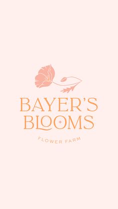 the logo for bayer's blooms flower farm