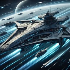 Rendering (AI) Warship Concept, Cyberpunk Aesthetics, Space Ships Concept, Spaceship Interior, Space Ship Concept Art, Starship Concept, Space City, Futuristic Cars, Futuristic Technology