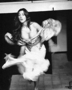 black and white photograph of a woman dancing