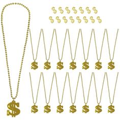 PRICES MAY VARY. 【Wide Application】 This Dollar Sign Necklace is suitable for a wide range of events, including Halloween parties, Halloween costume parties, hip-hop concerts, Halloween retro theme party, Halloween Decoration Dance Party, or even just for cosplay 【Size Details】these plastic gold chainare about 31.5 inches/ 80 cm long in circumference, the length of the dollar sign pendant is about 2.4 inches/ 6 cm, and the width is about 2 inches/ 5 cm, strong and lightweight, easy to wear and r Retro Theme Party, Gold Dollar, Halloween Retro, Sign Necklace, Dollar Sign, Bling Necklace, Costume Parties, Money Sign, Retro Theme