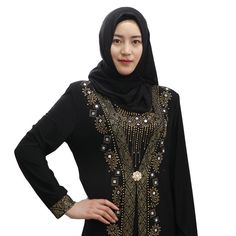 I Am Selling Abayas In 4 Different Color Designs. They Come In Blue, Green, Pink, And Gold. Sizes Are L-Xxl. Traditional Black Long Sleeve Khimar, Black Long Sleeve Hijab For Eid, Black Long Sleeve Khimar With Dabka, Gold Long Sleeve Abaya With Dabka, Black Khimar For Eid, Long Sleeve Black Khimar For Eid, Black Long Sleeve Khimar For Eid, Long Sleeve Dabka Abaya, Girl Alien Costume