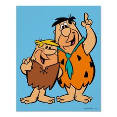 two cartoon characters are standing next to each other, one is giving the finger up