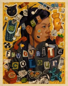 an image of a collage with words and pictures on it that spell out favorite culture