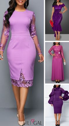 Must have purple perfect holiday dress outfit! Dressing for Valentine's Day, weddings or the office holiday party doesn’t have to be difficult. From sparkly pieces to a chic monochrome look, you’ll catch everyone’s eye in any one of these super-cute dress outfits!   #liligal #dresses Elegantes Outfit Frau, Holiday Dress Outfit, Afrikaanse Mode, Super Cute Dresses, African Design Dresses, Latest African Fashion Dresses, African Fashion Dresses