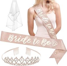 bride to be sash, tiara and hair comb