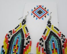 Beautiful Native American Style handmade earrings. Stainless steel ear wires and all made by ethnic artisans. Beautiful new colors and styles for matching regalia or wearing alone. Great price and free shipping! Multicolor Fair Trade Beaded Earrings For Festival, Fair Trade Multicolor Beaded Earrings For Festival, Southwestern Multicolor Round Bead Earrings, Traditional Multicolor Fair Trade Earrings, Southwestern Multicolor Teardrop Beaded Earrings, Traditional Multicolor Teardrop Beaded Earrings, Native American Style, Handmade Earrings Beaded, Design Seeds