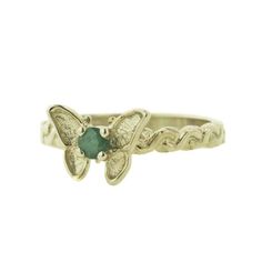 butterfly ring 14k Gold Butterfly Jewelry For Anniversary, Elegant Green Butterfly Ring As Gift, Yellow Gold Butterfly Ring As A Gift, Yellow Gold Butterfly Ring With Butterfly Charm, Yellow Gold Butterfly Ring For Gift, Gold 14k Butterfly Ring, Butterfly Charm Ring For Anniversary, Gold 14k Butterfly Shaped Ring, 14k Gold Butterfly Ring