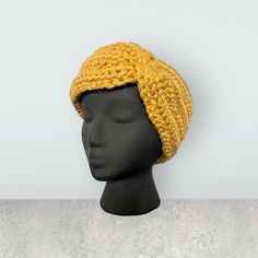 This trendy knot style headband is the perfect accessory to wear to keep you stylish and warm through many seasons! This crochet pattern is chunky, classic, and versatile for many hair styles. This ear warmer is made to fit an average head size  ++Hand made in a smoke-free environment ++ Offered in many beautiful colors ++ Hand Wash & Lay Flat to Dry HOW TO CARE FOR YOUR HANDMADE ITEMS: ++Hand wash & lay flat to dry ++Do not dry clean, iron, or put in dryer ++ Carefully use a fabric shaver if it Adjustable Beanie Turban For Winter, Adjustable Crochet Headband For Winter, Casual Adjustable Hand Knitted Headband, Knitted Yarn Headband, One Size, Knitted Yarn Headband, Handmade Yarn Headband, Knitted Yarn Headband One Size, Knitted Yarn Headband One Size Fits Most, Crochet Yarn Headband One Size Fits Most