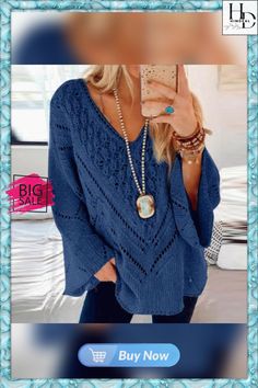 Autumn Ladies Vintage Harajuku Knitted Sweaters Fashion Casual V-neck Loose Pullover Top Women Sexy New Long Sleeve Boho Sweater Hollow Sweater, Boho Sweater, Loose Pullover, Loose Sweater, Winter Casual, Top Women, Sweater Fashion, Outerwear Women, Knitted Pullover