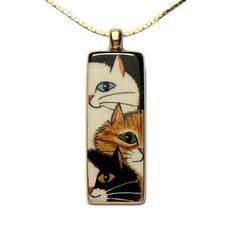 Socks Party, 3 Cats, Cat Fashion, Cat Themed, Cat Crafts, Cat People, Cat Pendants, Cat Jewelry, Cat Necklace