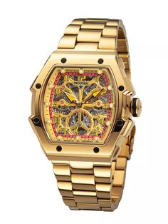 Engraved skeleton dial with Arabic numerals in a rectangular case. Hands Skeleton, Cultural Celebration, Saint Valentine, Skeleton Hands, Face Design, Card Tags, Automatic Watch, Valentine Day Gifts, North America