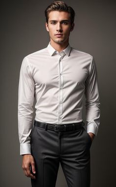 Digital sewing pattern for mens slim fit shirt.   ✔️ US Sizes: 2, 4, 6, 8, 10, 12, 14, 16, 18, 20, 22, 24, 26, 28, 30 ✔️ Standard sizes: XS, S, M, L, XL, 2XL, 3XL, 4XL/5XL ✔️These templates are suitable for A4, A0 and US Letter size paper. When you purchase this pattern, you will receive a digital (pdf) sewing pattern and instructions. Once your payment processes, you will automatically receive a download links of pattern files. If you have any problem accessing the files, please don't hesitate to contact me. ✔️ETSY WILL ONLY LET YOU DOWNLOAD FROM A COMPUTER, PHONE OR IPAD WILL NOT WORK. ✔️THIS IS A DIGITAL PRODUCT ✔️YOU WILL RECEIVE ZIP FILE INCLUDING DOWNLOAD LINKS FOR THE PATTERN AND SEWING INSTRUCTION. Due to the nature of digital downloads, no refunds, returns or exchanges of files ar Fitted Dress Shirt With Casual Collar For Work, Classic Fitted Collared Tops, Slim Fit Shirt With Buttons For Office Wear, Semi-formal Slim Fit Dress Shirt With Casual Collar, Slim Fit Office Shirt With Buttons, Fitted Shirt With Casual Collar, Classic Fitted Dress Shirt, Slim Fit Smart Shirt For Office Wear, Slim Fit Dress Shirt For Business Casual