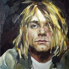 a painting of a man with long blonde hair