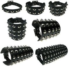 Goth Choker Necklaces, Emo Accessories, Leather Gauntlet, Rock Culture, Goth Accessories, Edgy Accessories, Punk Accessories, Leather Wristbands, Emo Outfits