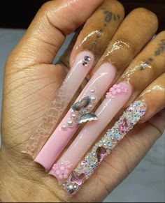 Extendo Nails Designs, Xxl Acrylic Nails, Extendo Nails, Claw Nails, Ombre Acrylic Nails, Glamour Nails, Long Acrylic Nails Coffin