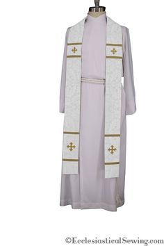 Coventry Priest Stole or Pastor Stole | Clergy & Liturgical Vestments Priest Vestments, Liturgical Vestments, Church Pulpit, Priest Stole, Green And Violet, Clergy Stoles, Understated Style, White Tassel, Gold Cross