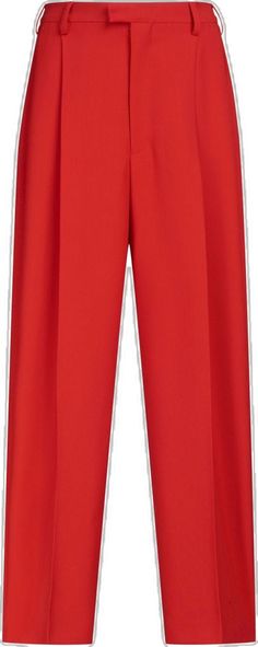 Wool Trousers, Trousers, Wool, Red