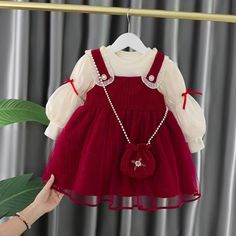 Autumn Baby Girls Clothes Sets Princess 1st Birthday Party Dresses For Girls Baby Clothing Outfits Girls Winter Dresses, Baby Frock Pattern, Kids Dress Wear, Girl Sleeves, Kids Fashion Dress, Kids Designer Dresses, Warm Dresses, Girls Party Dress