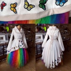 Rainbow Steampunk, Rainbow Costumes, Colorful Wardrobe, Unique Wedding Dresses, Fairy Dresses, Rainbow Outfit, Theme Dress, Rainbow Fashion, Indian Bridal Fashion