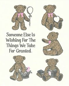 someone else is wishing for the things we take for graned teddy bear cross stitch pattern