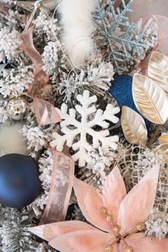 a christmas tree with ornaments and decorations on it