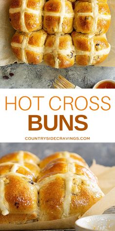 hot cross buns with melted cheese on top and in the middle, ready to be eaten