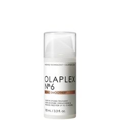 Create sleeker, stronger-looking hair with the Olaplex No.6 Bond Smoother. The innovative leave-in treatment provides reparative benefits, infused with the brand’s Bond Building Technology™ to help reduce the appearance of damage.  Ideal for all hair types, the hydrating styling cream helps to minimise the appearance of fly aways, while defending against styling damage to leave tresses feeling nourished and moisturised. Use in combination with the Olaplex range to help protect and noticeably restore your hair.  Set Contents: 2 x No.6 Bond Smoother 100ml. Olaplex No 6, Define Curls, Airless Pump, Styling Hair, Styling Cream, Frizz Control, Hair Cream, Treated Hair, Hair Serum