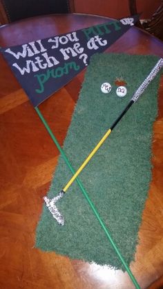 Super cute Promposal for a girl who's into golf.  #promposals #promposalideas Homecoming Proposal Ideas Golf, Hoco Response Ideas, Dance Responses