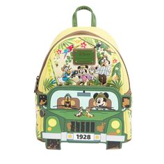 Brand New Glows In The Dark Zip Front Pocket Zip Around Main Compartment Backpack Collection, Donald And Daisy Duck, Pink Jeep, Safari Hat, Loungefly Bag, Chip And Dale, Daisy Duck, Loungefly Disney, Jungle Safari