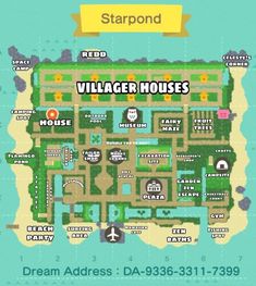 the map for villager houses in animal crossing