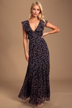 Dresses for Women | Best Women's Dresses Online Chifon Dress, Lulus Maxi Dress, Navy Blue Maxi Dress, Blue Dress Formal, Lulus Dresses, Floral Print Chiffon, Blue Cocktail Dress, Satin Maxi Dress, Halter Maxi Dresses