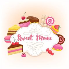 sweet menu with sweets and candies