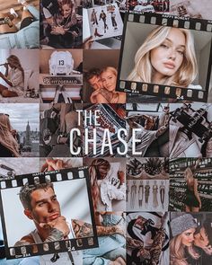 a collage of photos with the words the chase on them