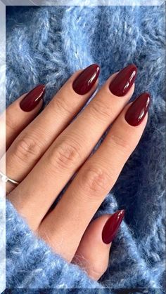 Indulge in the rich, romantic hue of cherry wine nails, perfect for adding a touch of sophistication to any look, day or night. Solid Color Nails, Red Nail Polish