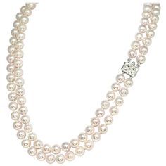 Fine Quality Akoya Pearl Diamond Necklace 8 mm 14k Gold 2-Strand Certified $9,750 010928 This is a Unique Custom Made Glamorous Piece of Jewelry! Nothing says, "I Love you” more than Diamonds and Pearls! This Akoya pearl necklace has been Certified, Inspected, and Appraised by Gemological Appraisal Laboratory Gemological Appraisal Laboratory of America is a proud member of: - GIA Alumni Association - National Association of Jewelry Appraisers - International Consortium Gem-Testing Laboratories - Gemological Association of Great Britain TRUSTED SELLER SINCE 2002 PLEASE SEE OUR HUNDREDS OF POSITIVE FEEDBACKS FROM OUR CLIENTS ALL CERTIFICATIONS ARE DONE ACCORDING TO GIA STANDARDS PLEASE SEE ATTACHED CERTIFICATE AND APPRAISAL FOR DETAILS FREE PRIORITY SHIPPING DETAILS Stone: Fine Quality Japan Luxury Faceted Round Bead Pearl Necklace, Formal Fine Jewelry Double Strand Necklace, Pearl Diamond Necklace, Akoya Pearl Necklace, Diamonds And Pearls, Pearl And Diamond Necklace, Alumni Association, Double Strand Necklace, Akoya Pearls