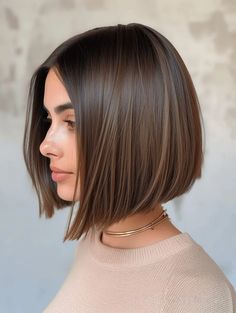 Tuns Bob Lung, Super Short Bobs, Soft Bob, Longbob Hair, Brown Bob Hair, Bob Hairstyles For Thick, Chin Length Hair, Haircuts Straight Hair, Short Bob Haircuts