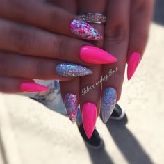 Black Acrylic Nails, Nail Effects, Mermaid Nails, Super Nails, Silver Nails, Hot Nails, Beautiful Nail Art, Nail Polishes