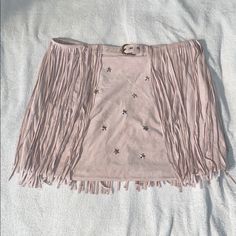 New Without Tags - Xl Chic Leather, Fringe Skirt, Genuine Leather Belt, Leather Belt, Womens Skirt, Genuine Leather, Skirt, Tags, Pink