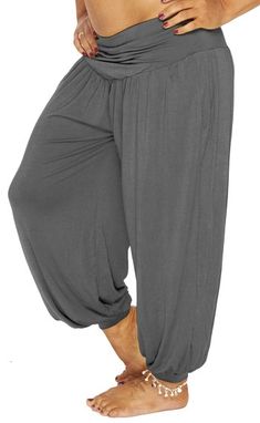 Comfy Stretch Harem Pants - GREY Black Harem Pants, Slouchy Pants, Leggings Plus Size, Harem Trousers, Zumba Dance, Ali Baba, Dance Pants, Weekend Wear, Plain Black