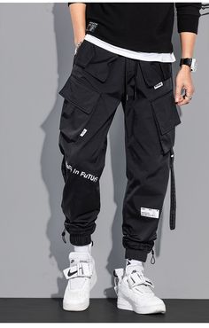 Streetwear Fashion Pants, Mens Techwear, Ninja Pants, Mode Hip Hop, Hip Hop Trousers, Y2k Cargo Pants, Techwear Pants, Cargo Pants Style, Streetwear Korean