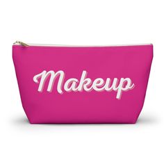 Pink Makeup Bag - Personalized Pencil Case, Gift for bridesmaid, Gift for best friend, Gift for Mom, Travel Our t-bottom pouches vary from small to large and can be used for pretty much anything. They make excellent pencil cases and cosmetic travel bags. They are constructed from a durable material with a zipper closure. .: 100% Polyester .: Multiple sizes .: With non-woven laminate inside Available in two sizes.                Small   Large Length, in8.66 12.60 Width, in2.36  3.15 Height, in Pink Makeup Bag, Personalized Pencil Case, Mom Travel, Personalized Pencils, Gift For Best Friend, Pink Makeup, Pencil Cases, Travel Cosmetic Bags, Best Friend Gift