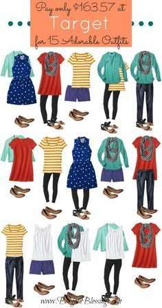 I just picked up 15 full outfits from Target for less than $164! Here is how I did it! #fashion #target #deals Mix And Match Outfits, Mode Ab 50, Closet Edit, 15 Outfits, Cloth Ideas, Mod Cloth, Match Outfits, Womens Outfits