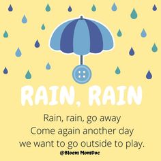 Rain Songs Preschool, Rainy Day Poem, Where Does Rain Come From Preschool, Poems About Rain Rainy Days, Songs About Rain For Kids, Kids Poems, Go Outside, The Outsiders, Paradise