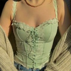 Green Corset, Cottagecore Outfits, Mode Inspiration, Outfit Casual, Outfits Casuales, Outfits Aesthetic, Cute Casual Outfits, Look Fashion