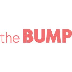 the bumpp logo is shown in red and pink on a white background with an orange stripe