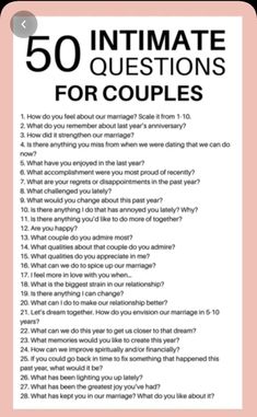 Intimate Questions For Couples, Beginners Fitness, Relationship Journal, Happy Marriage Tips, Romantic Date Night Ideas, Relationship Lessons