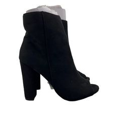 Charlotte Russe Womens 6 Black Morris Bootie Faux Suede Side Zip Ankle Heel Boot Item Description Brand Name: Charlotte Russe Condition: New With Tag Size: 6 Location (Custom Label) = Box 33 Material + Measurements (Please See Pictures) Please Note That Clothing Items May Fit Differently Due To Brand, Fit, Use Or Prior Customization. We Strongly Urge You To Check The Measurements Above To Guarantee Proper Fitting. This Is From A Smoke Free Home. Winter Booties For Night Out, Closed Toe, Winter Night Out Closed Toe Booties, Synthetic Winter Party Booties, Formal Open Toe Synthetic Boots, Winter Party Synthetic Booties, Winter Formal Open Toe Heels, Black Open Toe Suede Boots, Black Open Toe Heeled Boots For Fall, Open Toe Heels For Winter Night Out