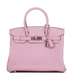 This Birkin is in Mauve Sylvestre clemence leather with palladium hardware and has tonal stitching, front flap, two straps with center toggle closure, clochette with lock and two keys, and double rolled handles. The interior is lined with Mauve Sylvestre chevre and has one zip pocket with an Hermes engraved zipper pull and an open pocket on the opposite side.Collection: ZOrigin: FranceCondition: Pristine; new or never worn (Plastic on hardware)Accompanied by: Hermes box, Hermes dustbag, clochett Mauve Sylvestre, Hermes Birkin Handbags, Birkin 30, Hermes Birkin 30, Hermes Box, Hermes Birkin, Vuitton Handbags, Bago, Birkin Bag